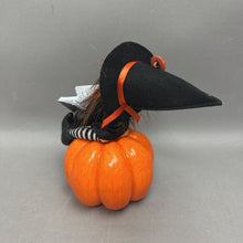 Load image into Gallery viewer, Annalee Witch Kid on Pumpkin (6")

