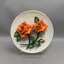 Load image into Gallery viewer, Franklin Mint Porcelain Plate - The Orange Roses of Capodimonte (8")
