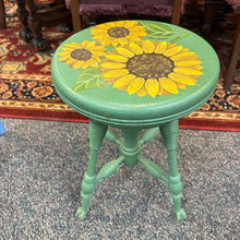 Load image into Gallery viewer, Sunflower / Daisy Painted Piano Stool (19x14x14)
