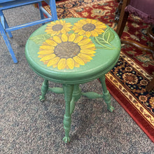 Load image into Gallery viewer, Sunflower / Daisy Painted Piano Stool (19x14x14)
