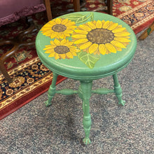 Load image into Gallery viewer, Sunflower / Daisy Painted Piano Stool (19x14x14)
