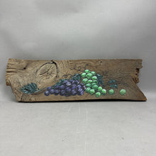 Load image into Gallery viewer, Rustic Hand Painted Grapes Reclaimed Barn Wood Plaque Signed B. Hester (6x20")
