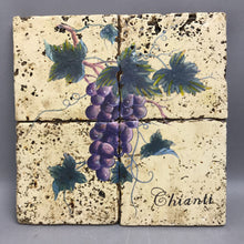 Load image into Gallery viewer, Vintage Tuscan Chianti Grapes Ceramic Wall Plaque (11.5x11.5)
