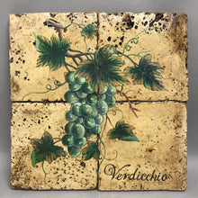 Load image into Gallery viewer, Vintage Tuscan Verdicchio Grapes Ceramic Wall Plaque (11.5x11.5)
