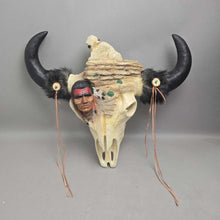 Load image into Gallery viewer, Faux Native American-Style Bison Skull Decor (19x22x8)
