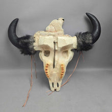 Load image into Gallery viewer, Faux Native American-Style Bison Skull Decor (19x22x8)
