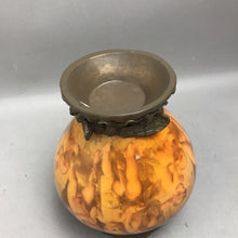 Load image into Gallery viewer, Cupid Glass Vase with Brass Look Trim (7")
