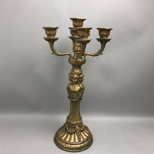 Load image into Gallery viewer, Resin Antique Gold Look 5 Candle Candlestick (20")
