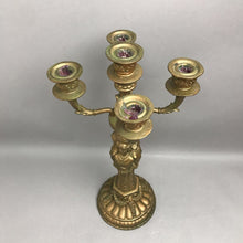 Load image into Gallery viewer, Resin Antique Gold Look 5 Candle Candlestick (20")
