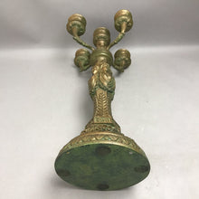 Load image into Gallery viewer, Resin Antique Gold Look 5 Candle Candlestick (20")
