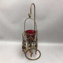 Load image into Gallery viewer, Red Ornate Glass Candle Hanging Chandelier (15")(2 Available)
