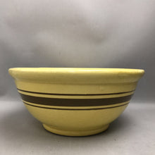 Load image into Gallery viewer, Antique Yellowware Mixing Bowl w/Brown Stripe (13")
