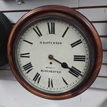 Load image into Gallery viewer, Victorian W. Batty &amp; Son English Fusee Wall Clock C. 1860 (~18") (As-Is)
