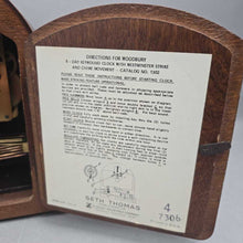 Load image into Gallery viewer, Vintage Seth Thomas "Woodbury" #1302 Westminster Chime Mantel Clock (8x18x4.5)

