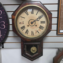 Load image into Gallery viewer, Antique Wm. L. Gilbert Octagon Drop Wall Clock (25x16x5) (As-Is)
