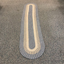 Load image into Gallery viewer, Blue/Brown Braided Runner Rug (112x25)

