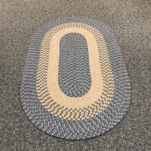 Load image into Gallery viewer, Blue/Brown Oval Braided Area Rug AS IS (66x40)
