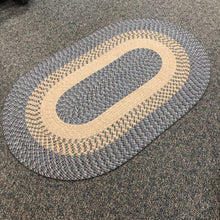 Load image into Gallery viewer, Blue/Brown Oval Braided Area Rug AS IS (66x40)
