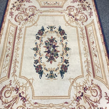 Load image into Gallery viewer, Cream Area Rug w/Floral Patterns AS IS (92x62)
