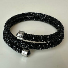 Load image into Gallery viewer, Swarovski Stardust Black Mesh Double Wrap Crystal Bracelet
