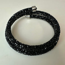 Load image into Gallery viewer, Swarovski Stardust Black Mesh Double Wrap Crystal Bracelet
