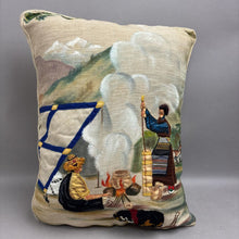 Load image into Gallery viewer, Handmade Needlepoint Embroidery Decorative Pillow (19x14)
