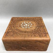 Load image into Gallery viewer, Ornate Carved with Inlay Box (2.5x6x6)
