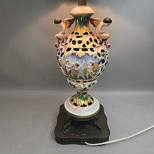 Load image into Gallery viewer, Capodimonte-Style Porcelain Cherub Table Lamp (34.5")

