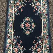 Load image into Gallery viewer, Cairo Navy Blue Rug w/Pink/White Floral Patterns (40x24)

