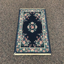 Load image into Gallery viewer, Cairo Navy Blue Rug w/Pink/White Floral Patterns (40x24)

