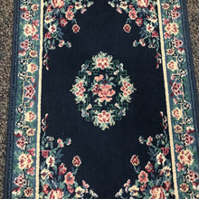 Load image into Gallery viewer, Cairo Navy Blue Rug w/Pink/White Floral Patterns (40x24)
