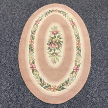 Load image into Gallery viewer, Pink Floral Hooked Rug (54x34)
