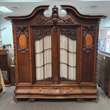 Load image into Gallery viewer, Antique Renaissance Revival Carved Walnut Armoire (~88x91x26)
