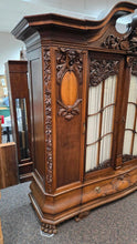 Load image into Gallery viewer, Antique Renaissance Revival Carved Walnut Armoire (~88x91x26)
