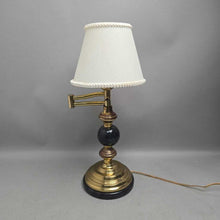 Load image into Gallery viewer, Vintage Brass &amp; Black Marble Double Swing Arm Desk Lamp (19")

