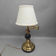 Load image into Gallery viewer, Vintage Brass &amp; Black Marble Double Swing Arm Desk Lamp (19")
