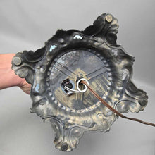 Load image into Gallery viewer, Vintage L&amp;L WMC GWTW-Style Blue Milk Glass Floral Parlor Lamp (25")
