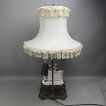 Load image into Gallery viewer, Porcelain Dresden Lace Figural Courting Musician Table Lamp (27") (As-Is)
