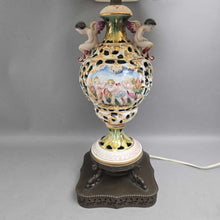 Load image into Gallery viewer, Capodimonte-Style Porcelain Cherub Table Lamp (34.5")

