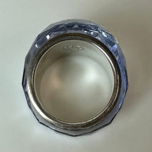 Load image into Gallery viewer, Swarovski Lucent Cut Pale Blue Crystal Cocktail Ring sz 7
