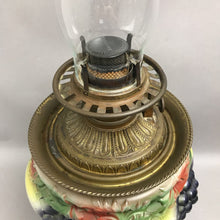 Load image into Gallery viewer, Antique Hand Painted Grape-Pattern Kerosene Parlor Lamp (29")

