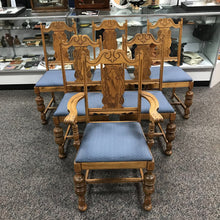 Load image into Gallery viewer, Set Of Six 1930's Oak Dining Room Chairs (38x19x16)

