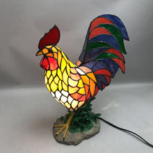 Load image into Gallery viewer, Vintage Tiffany Style Stained Glass Rooster Table Lamp (16")
