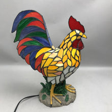 Load image into Gallery viewer, Vintage Tiffany Style Stained Glass Rooster Table Lamp (16")

