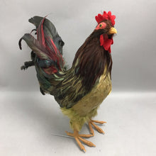 Load image into Gallery viewer, Vintage Faux Feather Rooster Figurine (14")
