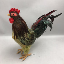 Load image into Gallery viewer, Vintage Faux Feather Rooster Figurine (14")
