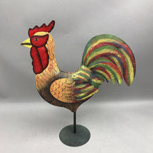 Load image into Gallery viewer, Hand Painted Metal Chicken on Stand (15")
