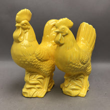 Load image into Gallery viewer, Vintage Ceramic Yellow Rooster Hen Figurines Japan (8")
