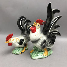 Load image into Gallery viewer, MCM Porcelain Japan Hand Painted Rooster Figurines (9")

