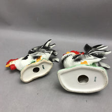 Load image into Gallery viewer, MCM Porcelain Japan Hand Painted Rooster Figurines (9")

